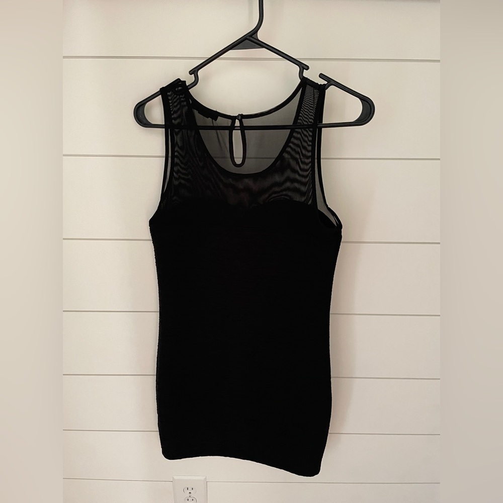 Forever 21 Black Mesh Textured Bodycon Dress